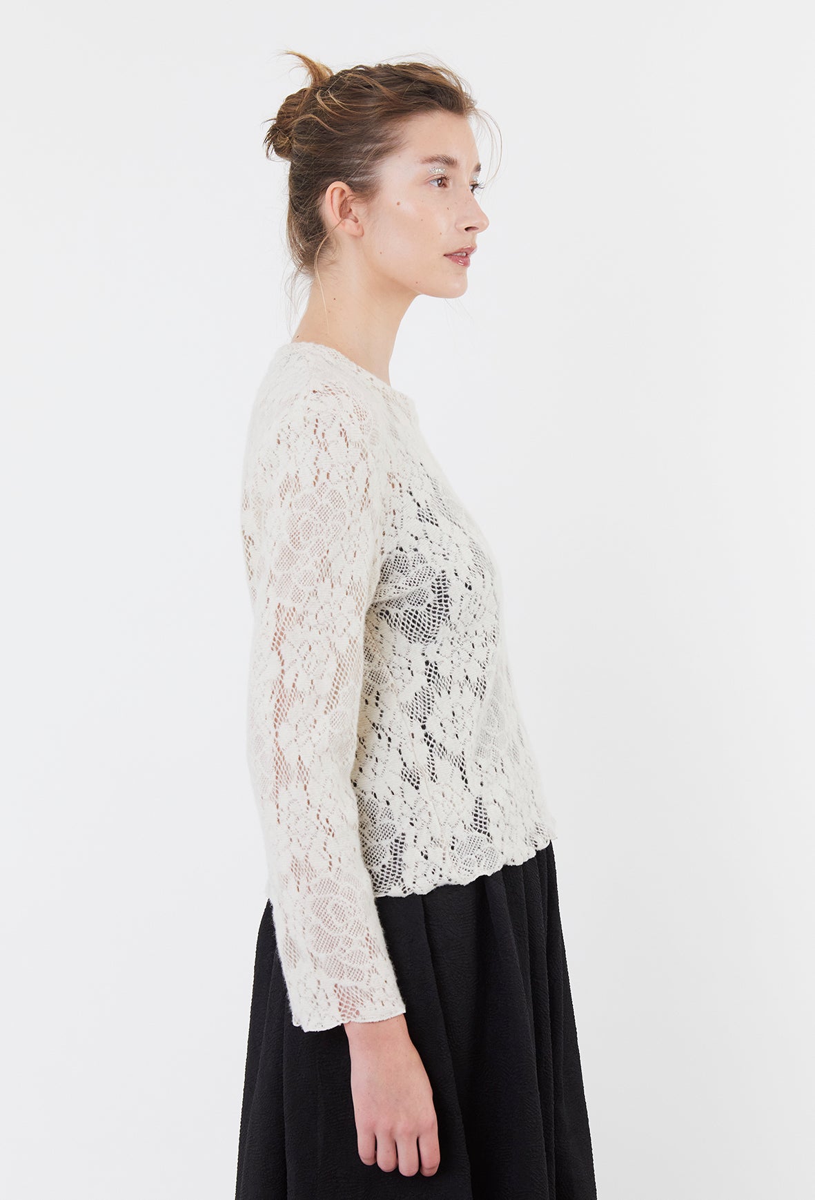 Lace Tee - Buttercream Wool