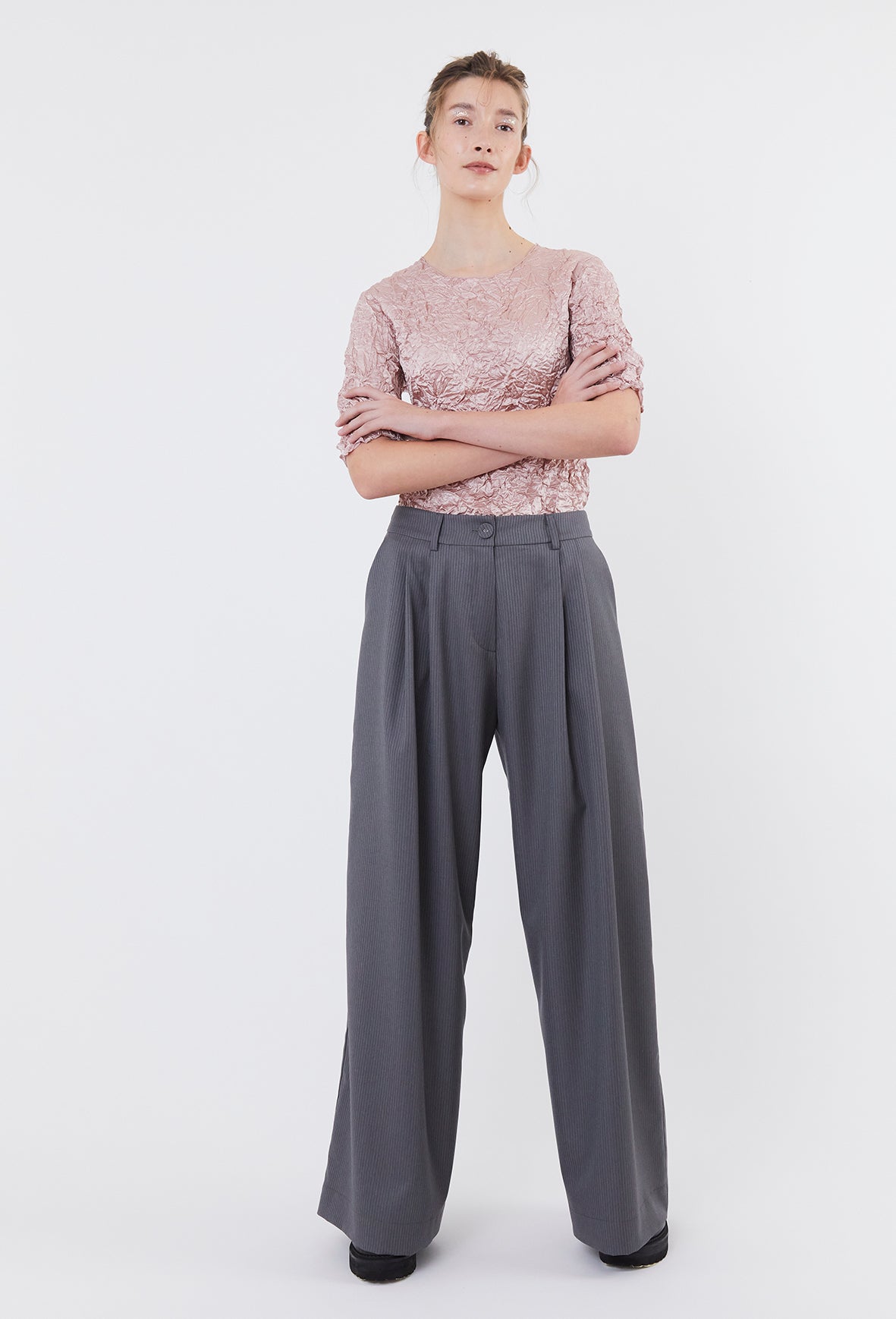 Pleat Trou - Misty Pinstripe
