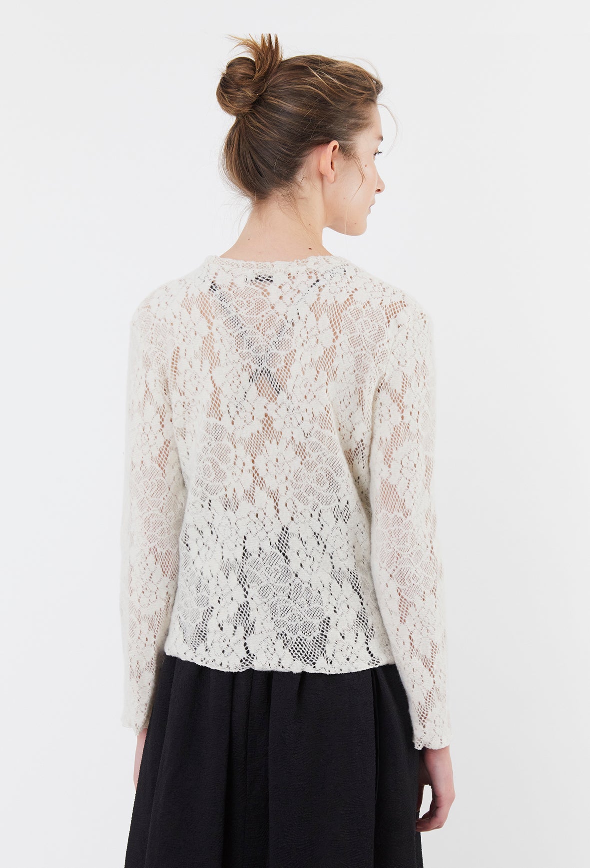 Lace Tee - Buttercream Wool